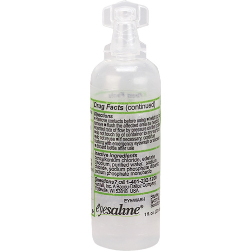 Saline Eyewash Bottles, Full Bottle, 1 oz. Auto-Cam