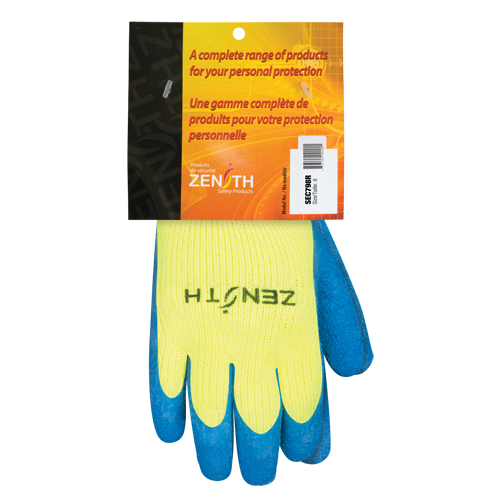 Gants haute visibilit&eacute; doubl&eacute;s d'acrylique de caoutchouc naturel, 8, R&ecirc;vetement Latex de caoutchouc, Calibre 7, Enveloppe en Acrylique Auto-Cam