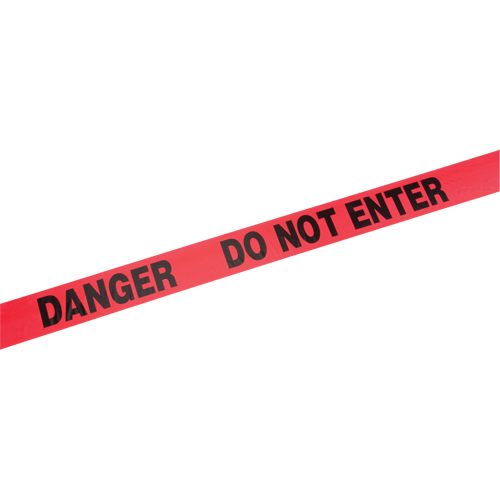Standard Barricade Tape, English, 3" W x 1000' L, 2 mils, Red Auto-Cam