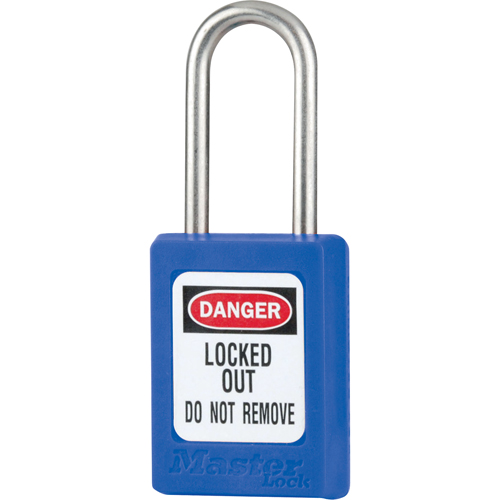 S31 Zenex Safety Padlock, Blue, Keyed Different, Thermoplastic, 1-3/8" Width Auto-Cam