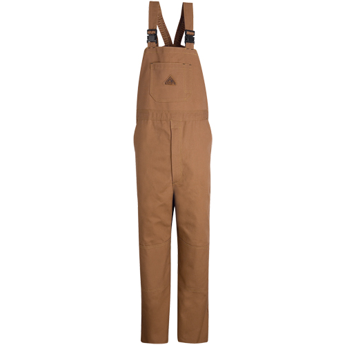 Flame-Resistant Duck Lined Bib Overalls, Medium, Brown Auto-Cam
