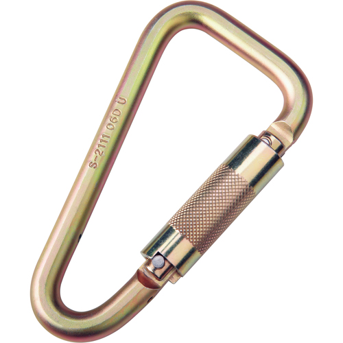 Saflok Carabiners, Steel, 3600 lbs Capacity Auto-Cam
