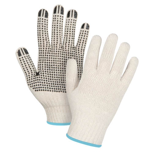 Heavyweight Dotted String Knit Gloves, Poly/Cotton, Single Sided, 7 Gauge, X-Large Auto-Cam