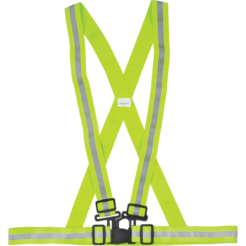 Standard-Duty Safety Harness, High Visibility Lime-Yellow, Silver Reflective Colour, Medium Auto-Cam