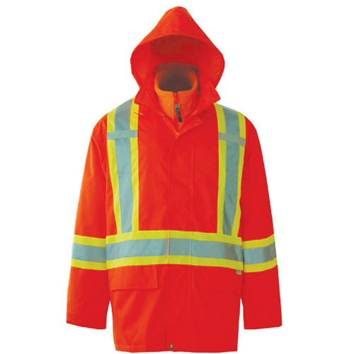 Journeyman 3-in-1 Safety Jackets, Polyester, High Visibility Orange, Small Auto-Cam