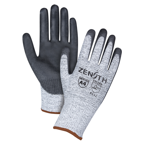 Gants &eacute;lastiques sans coutures r&eacute;sistants &agrave; la coupe, Taille Grand/9, Calibre 13, Rev&ecirc;tement Polyur&eacute;thane, Enveloppe en PEHP, ANSI/ISEA 105 niveau 4/EN 388 niveau 5 Auto-Cam