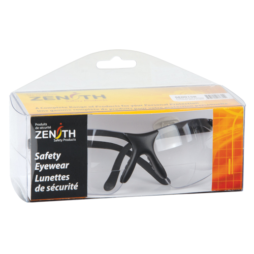 Z1800 Series Reader Safety Glasses, Anti-Scratch, Clear, 2.0 Diopter Auto-Cam