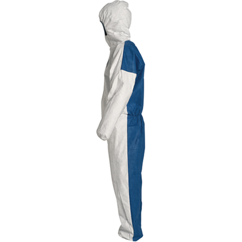 Hooded Coveralls, 4X-Large, Blue/White, Tyvek&reg; 400 D Auto-Cam