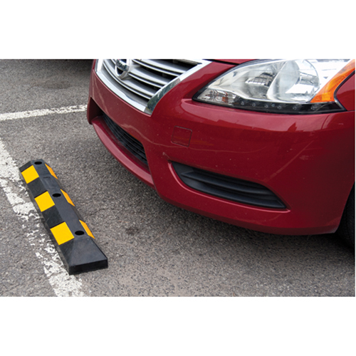 Parking Curb, Rubber, 3' L, Black/Yellow Auto-Cam