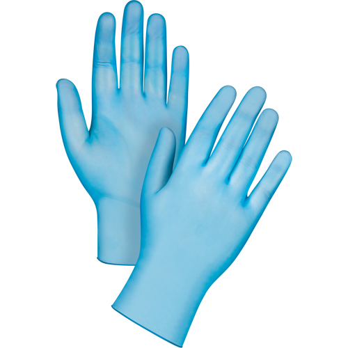 Gants jetables de calibre m&eacute;dical, Petit, Vinyle, 4,5 mils, Sans poudre, Bleu, Classe 2 Auto-Cam