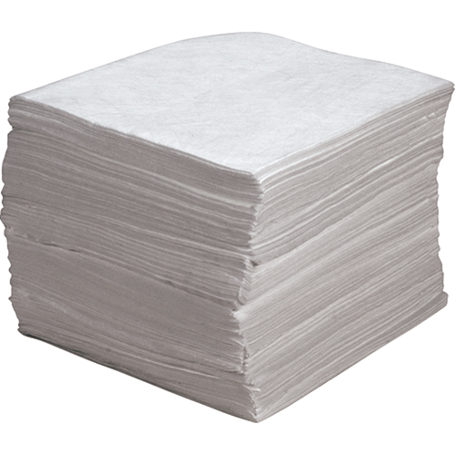 Premium Meltblown Sorbent Pads, Oil Only, 15" x 17", 30 gal. Absorbancy Auto-Cam