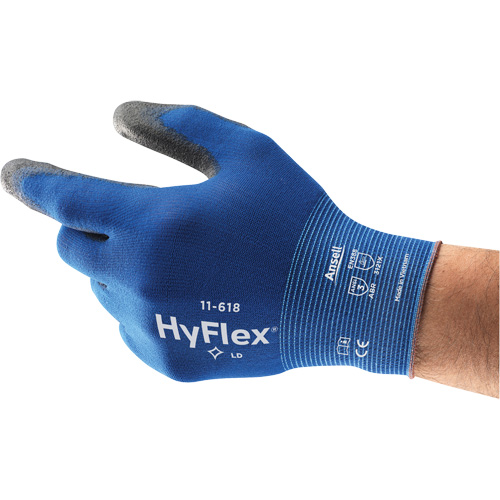 Hyflex &reg; 11-618 Gloves, 10/X-Large, Polyurethane Coating, 18 Gauge, Nylon Shell Auto-Cam