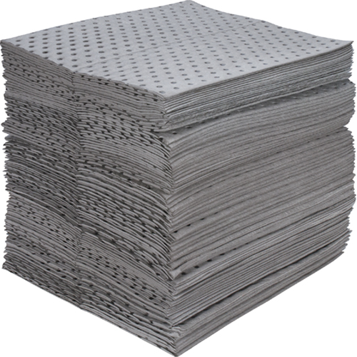 Industrial-Grade Fine Fibre Sorbent Pads, Universal, 15" x 17", 40 gal. Absorbancy Auto-Cam