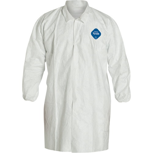 Lab Coat, Tyvek&reg; 400, White, Medium Auto-Cam