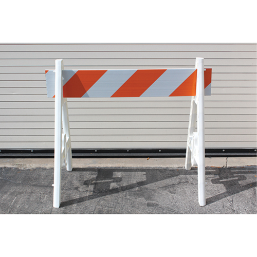 Barricades, A-Frame, 96" L x 40" H, Orange/White Auto-Cam