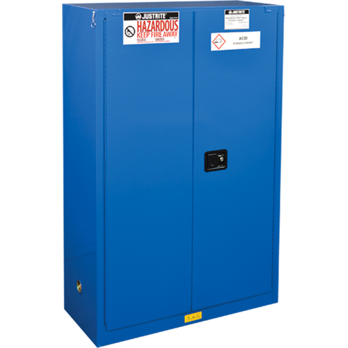 Armoires doubl&eacute;es pour rangement de mati&egrave;res dangereuses Chem-Cor, 45 gal., 43" x 65" x 18" Auto-Cam