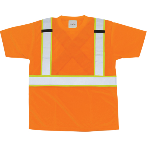 CSA Compliant T-Shirt, Polyester, Large, Orange Auto-Cam