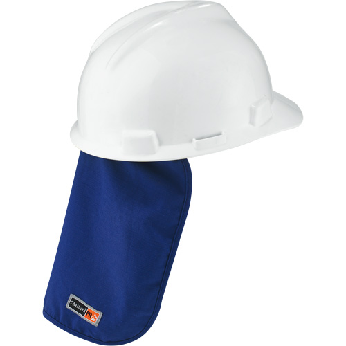 Tampon et voile pour le cou refroidissants et ignifug&eacute;s pour casque de s&eacute;curit&eacute; Chill-Its 6717FR, Bleu Auto-Cam