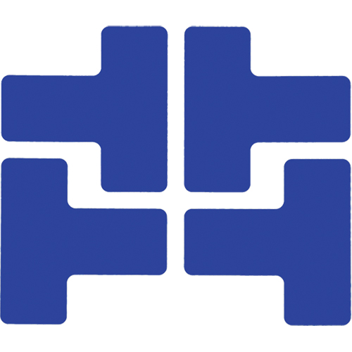 Floor Corner Marks, T, 5" L x 2" W, Blue, Polyester Auto-Cam