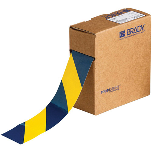 Ruban de marquage pour planchers ToughStripe, 2" x 100', Polyester, Bleu et jaune Auto-Cam