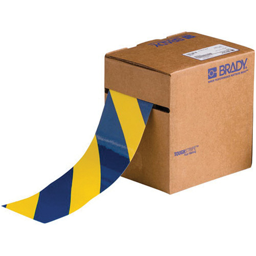 Ruban de marquage pour planchers ToughStripe, 3" x 100', Polyester, Bleu et jaune Auto-Cam