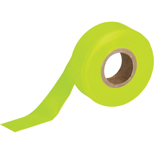 Flagging Tape, 1.188" W x 150' L, Fluorescent Lime Auto-Cam