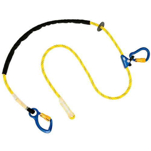 Pole Climber's Adjustable Rope Lanyard, 1 Legs, 8', CSA Class A, Nylon Auto-Cam