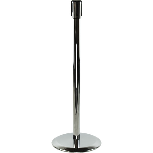 Slimline TensaBarrier&reg; Receiver Post, 38" High, Polished Chrome Auto-Cam