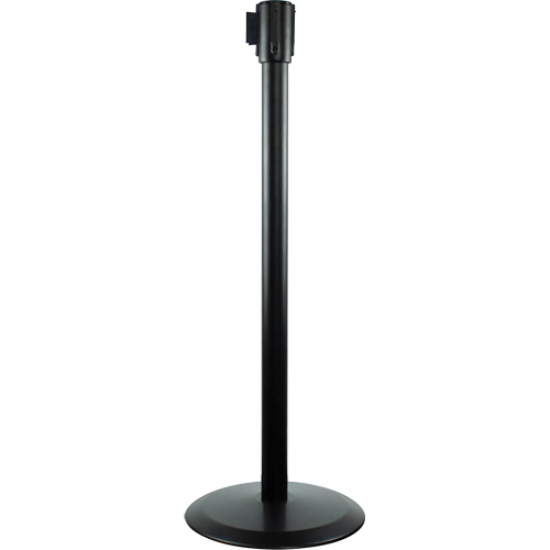 Slimline TensaBarrier&reg; Receiver Post, 38" High, Black Auto-Cam