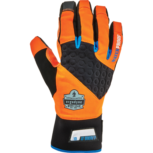 Gants utilitaires thermiques haute visibilit&eacute; performants et &eacute;tanches ProFlex 818WP, Paume Polyur&eacute;thane, Taille Petit Auto-Cam
