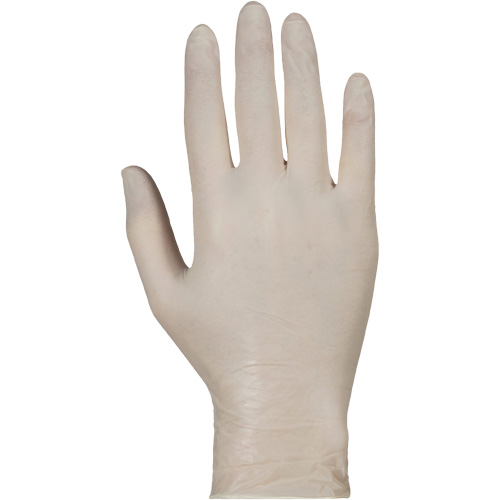 KeepKleen&reg; Disposable Medical Exam Grade Gloves, Large, Latex, 5-mil, Powder-Free, White, Class 2 Auto-Cam