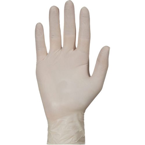 KeepKleen&reg; Disposable Medical Exam Grade Gloves, Large, Latex, 5-mil, Powder-Free, White, Class 2 Auto-Cam