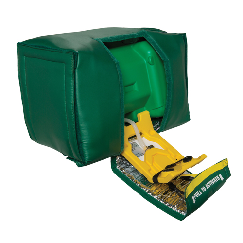 Tempered Portable Eyewash, Gravity-Fed, 9 gal. Capacity, Meets ANSI Z358.1 Auto-Cam