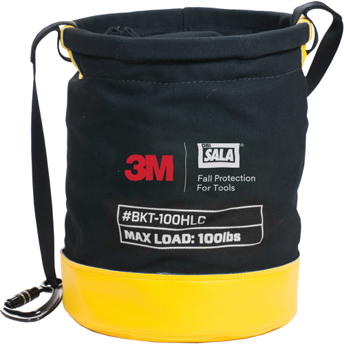 Tool Lifting Safe Bucket, Canvas, 12.5" Dia. x 15" H, 100 lbs. Load Rating Auto-Cam