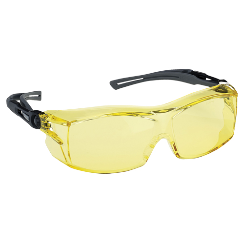 Lunettes de s&eacute;curit&eacute; s&eacute;rie Extra OTG Dynamic, Lentille Ambr&eacute;e, Antibu&eacute;e/Anti-&eacute;gratignures, ANSI Z87+/R&eacute;pond ou surpasse la norme CSA Z94.3 Auto-Cam