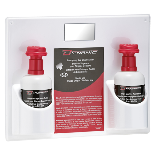Dynamic Single-Use Eyewash Station with Isotonic Solution, Double Auto-Cam