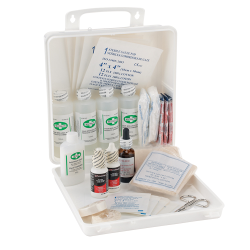 Trousse de premiers soins des brûlures pour soudeurs Dynamic, Dispositif m&eacute;dical Classe 1, Boîte en plastique Auto-Cam