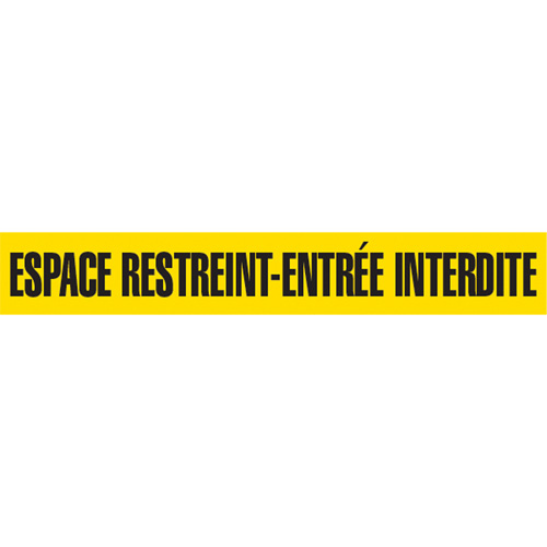 Barricade Tape, French, 3" W x 1000' L, 3 mils, Black on Yellow Auto-Cam