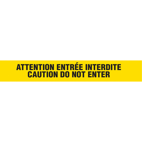 Rubans pour barricades, Bilingue, 3" la x 1000' lo, 3 mils, Noir sur jaune Auto-Cam