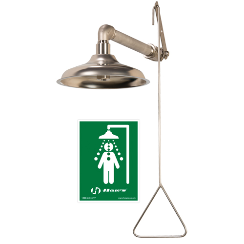 All Stainless Steel Drench Shower, Wall-Mount Auto-Cam