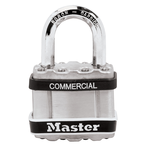 Laminated Padlock, Silver, Keyed Different, Laminated Steel, 1-3/4" Width Auto-Cam