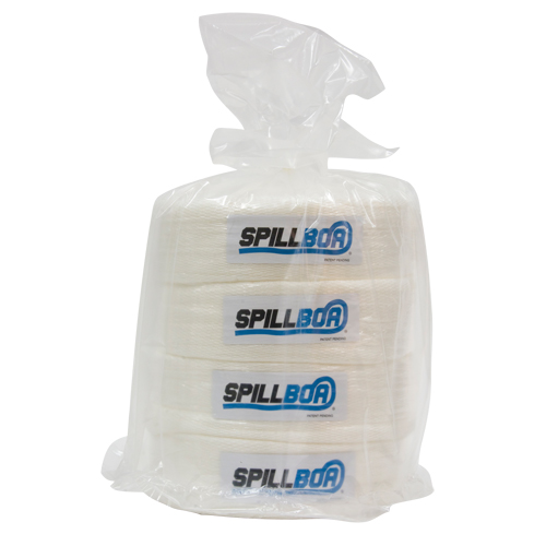 SpillBoa Bale, Oil Only, 25' L x 5" W, 28 gal. Absorbancy, 4 /Pack Auto-Cam