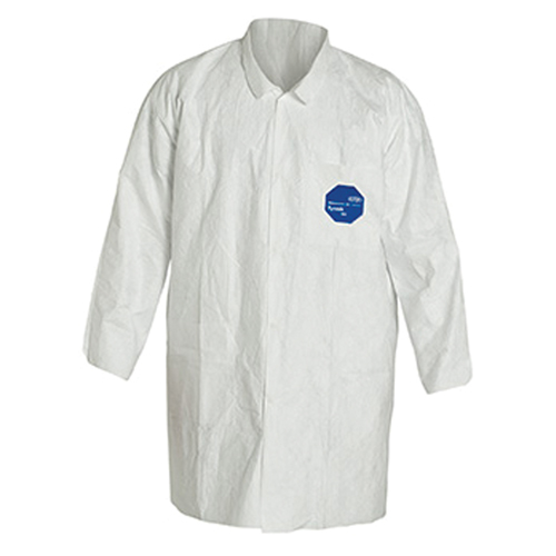 Lab Coat, Tyvek&reg; 400, White, 6X-Large Auto-Cam