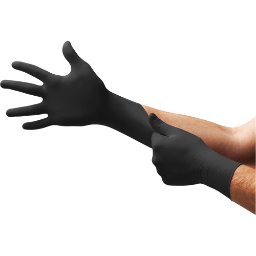 MidKnight&reg; Exam Gloves, Medium, Nitrile, 4.7-mil, Powder-Free, Black, Class 2 Auto-Cam