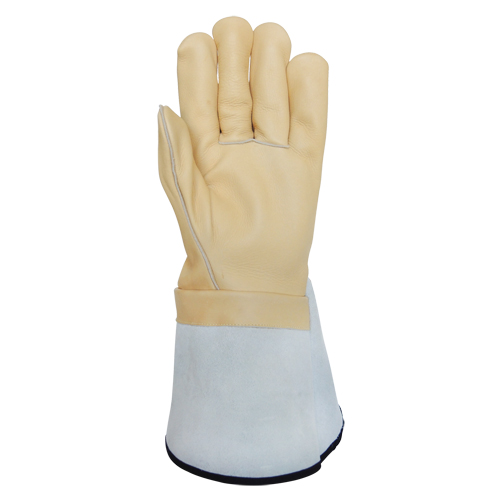 Lineman's Gloves, Medium, Grain Cowhide Palm Auto-Cam