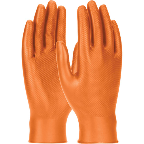 Grippaz Skins Ambidextrous Disposable Gloves, Small, Nitrile, 6-mil, Powder-Free, Orange Auto-Cam