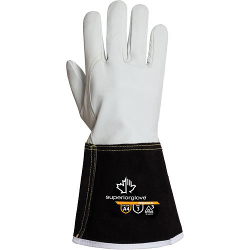 Endura&reg; 399GKGL5 Welding Gloves, Grain Goatskin, Size Medium Auto-Cam