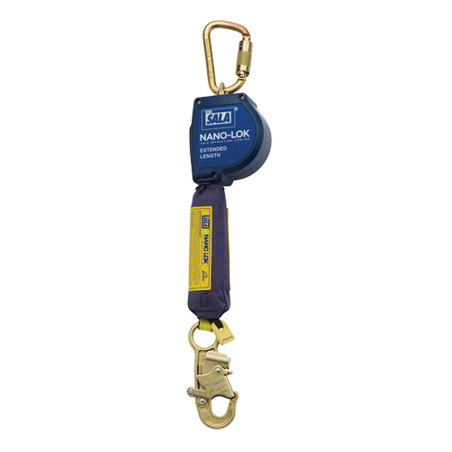 Cordage de s&eacute;curit&eacute; autor&eacute;tractable allong&eacute; Nano-Lok, 10', Polyester/Sangles, Pivotant Auto-Cam