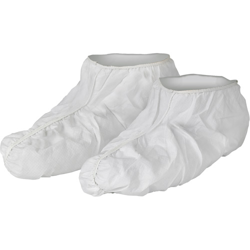 KleenGuard A40 Shoe Covers, One Size, Microporous, White Auto-Cam