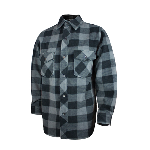 Chemise &agrave; carreaux en molleton solaire, Hommes, Grand, Gris Auto-Cam